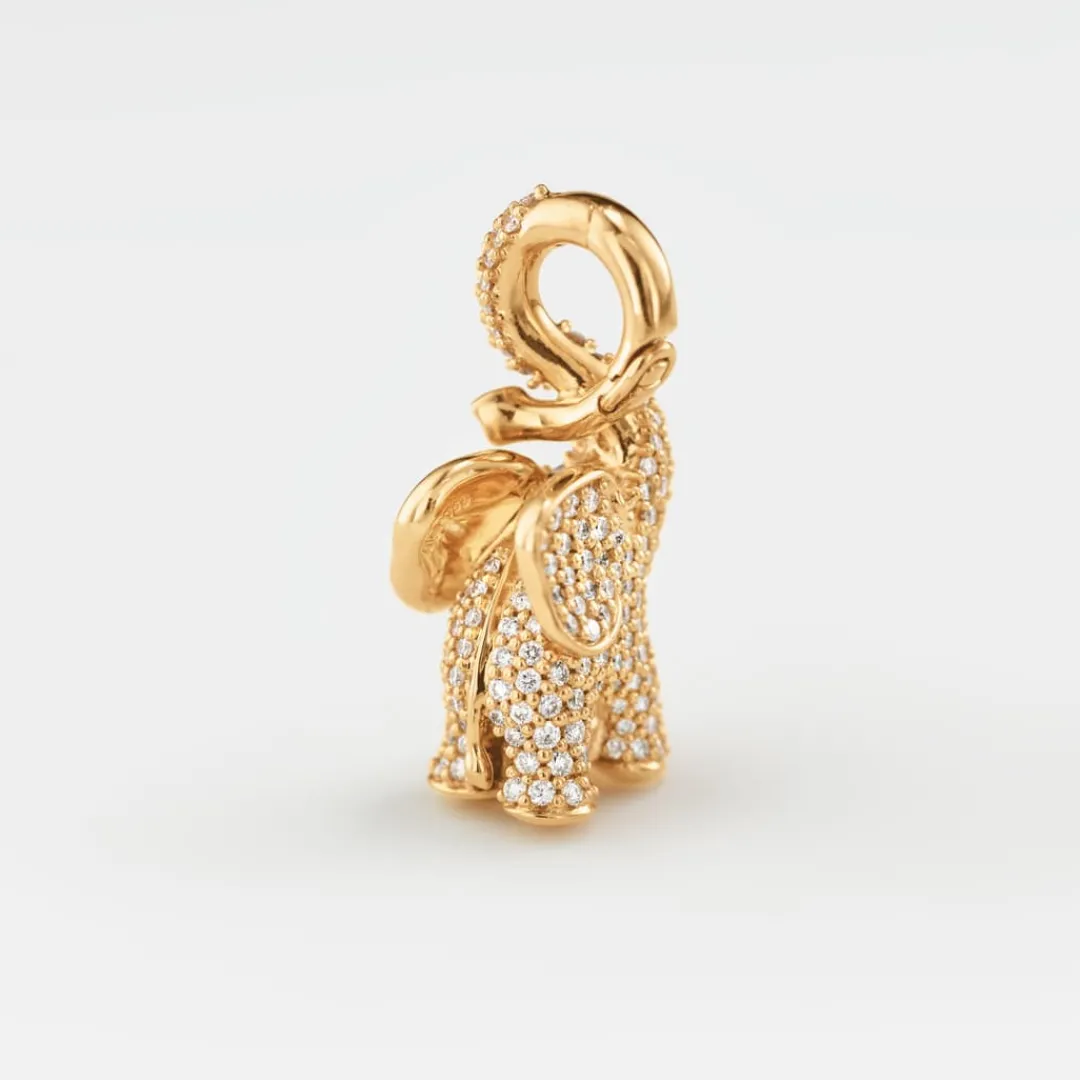 Ole Lynggaard Anhänger | Elephant anhänger medium Pavé