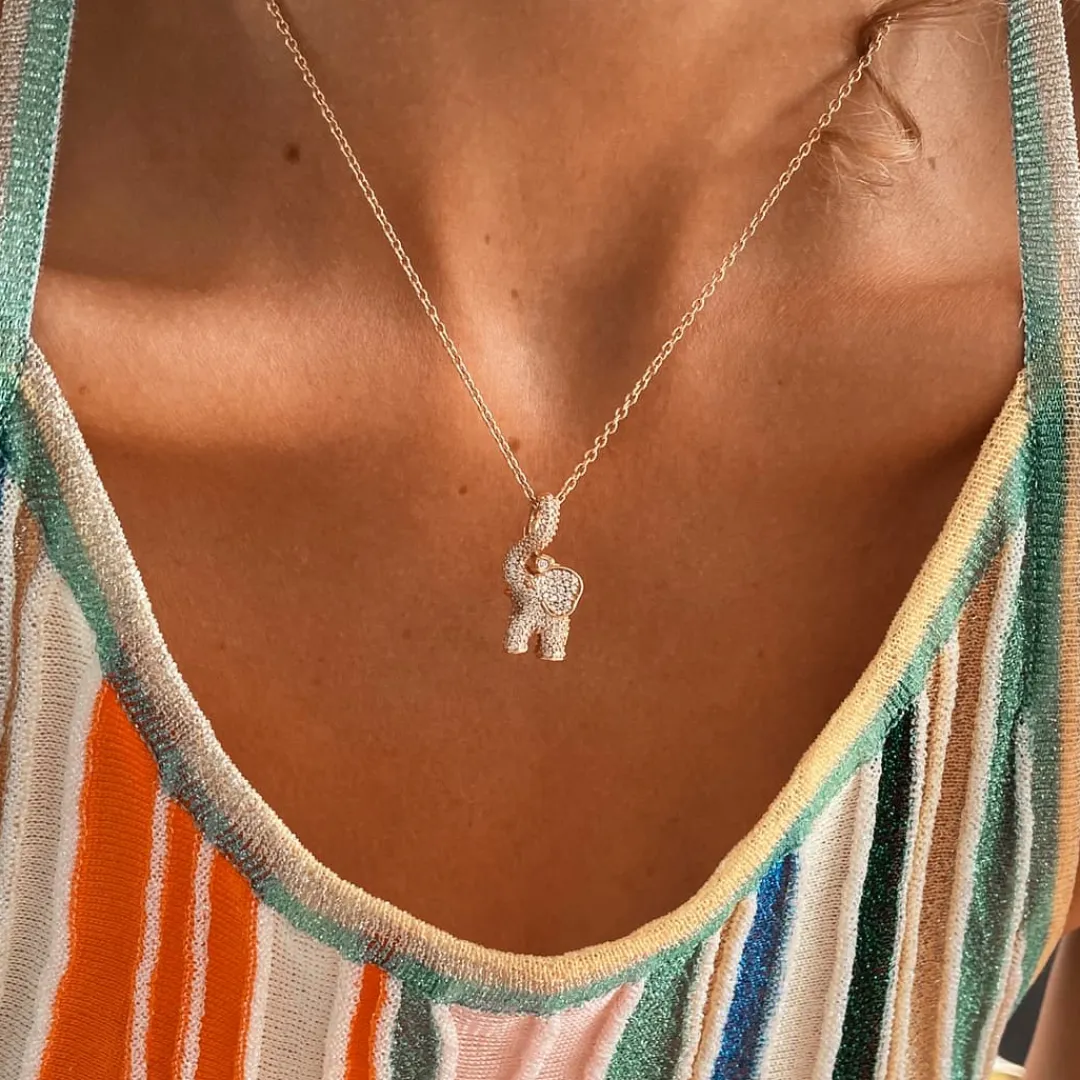 Ole Lynggaard Anhänger | Elephant anhänger medium Pavé