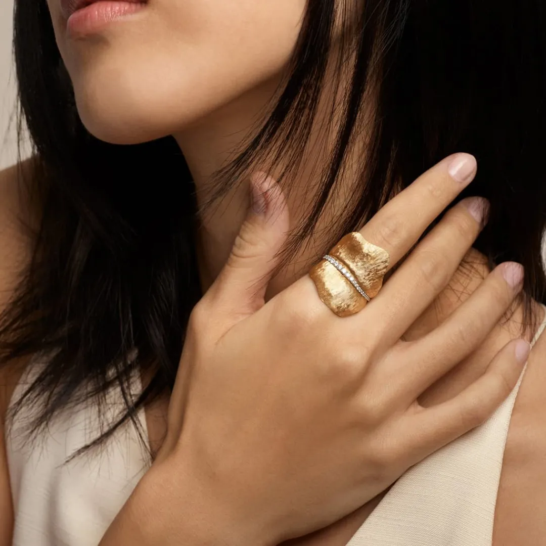 Ole Lynggaard Ringe | Leaves Ring gross pavé