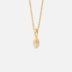 Ole Lynggaard Anhänger | Lotus Sprout pendant mini pavé