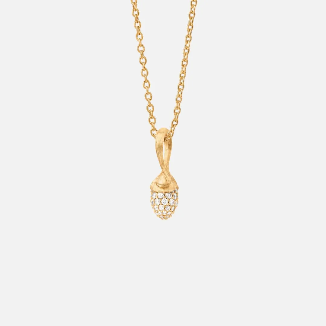 Ole Lynggaard Anhänger | Lotus Sprout pendant mini pavé