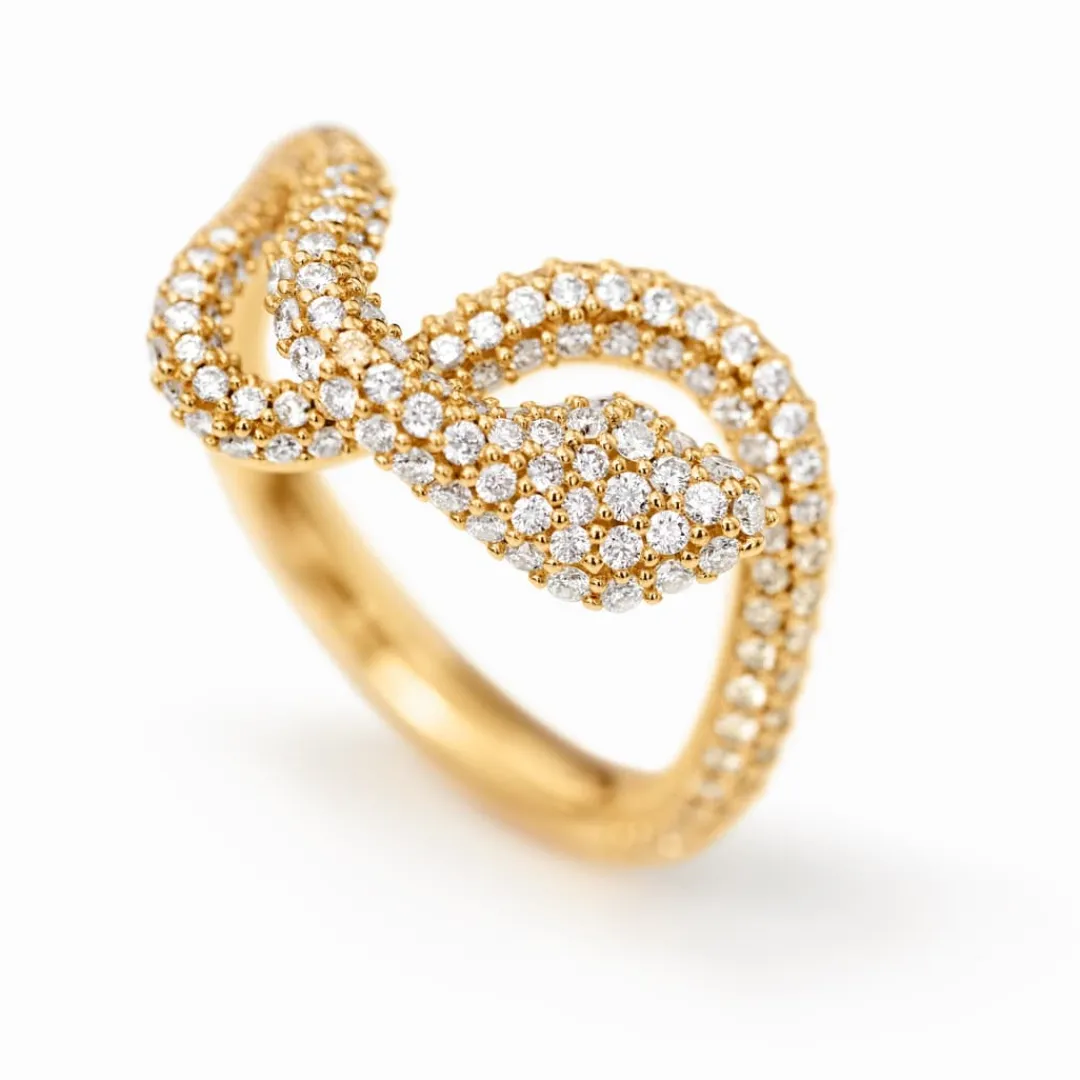 Ole Lynggaard Ringe | Snakes ring pavé klein