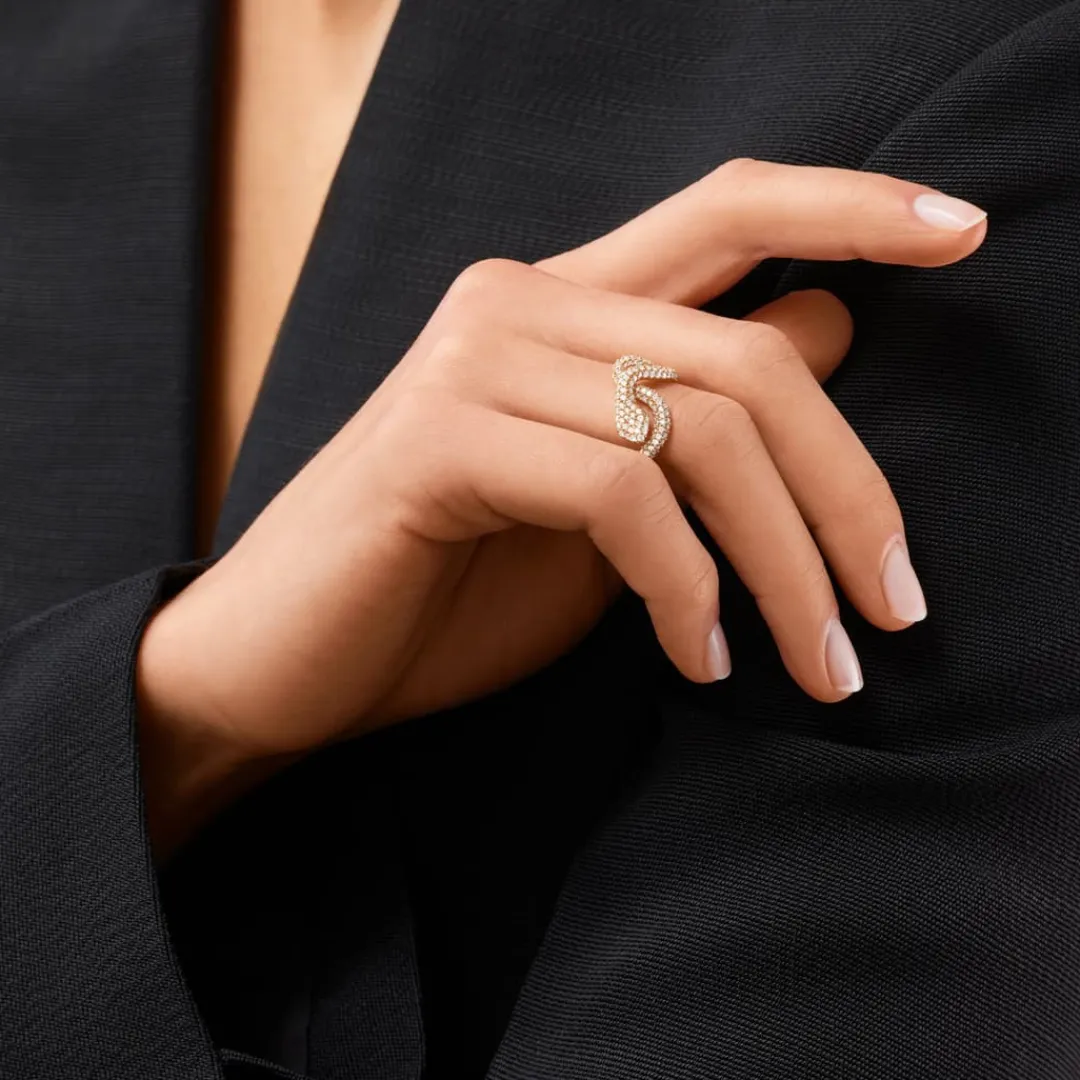 Ole Lynggaard Ringe | Snakes ring pavé klein